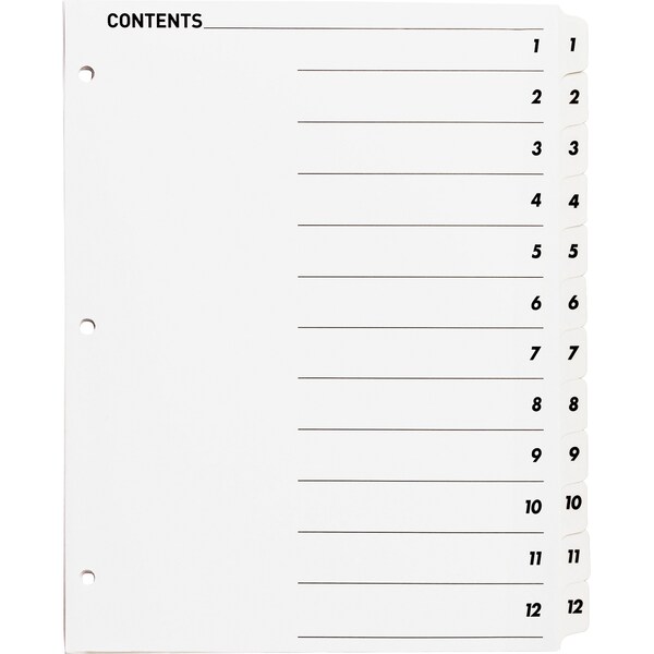 Business Source Table of Content Quick Index Dividers Printed Tab(s), PK12 05855 - main
